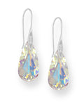 925 Sterling Silver Pear-Shaped Hook Austrian Crystals Aurore Boreale Earrings