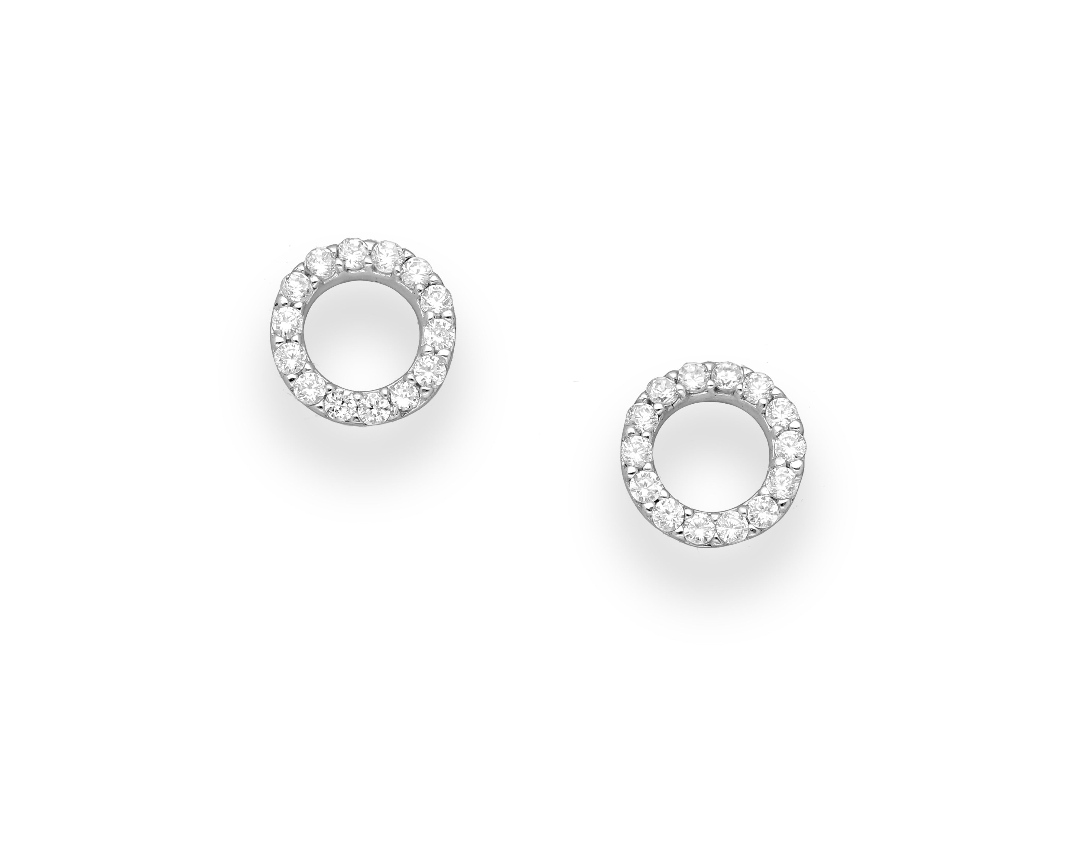 925 Sterling Silver Circle Push-Back Earrings