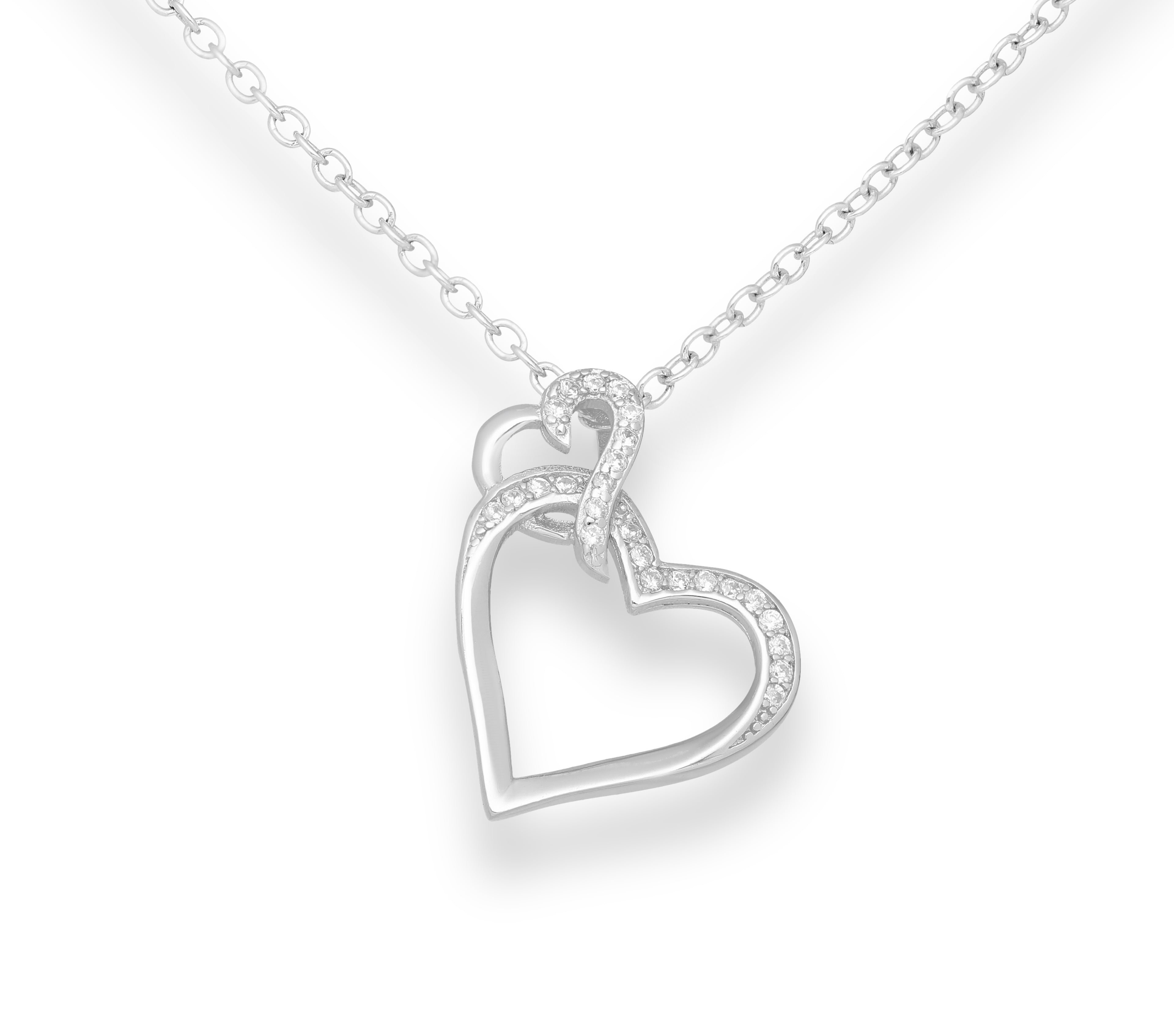 925 Sterling Silver Heart Links Pendant