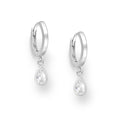 925 Sterling Silver Droplet Hoop Earrings