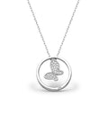 925 Sterling Silver Circle Butterfly Necklace