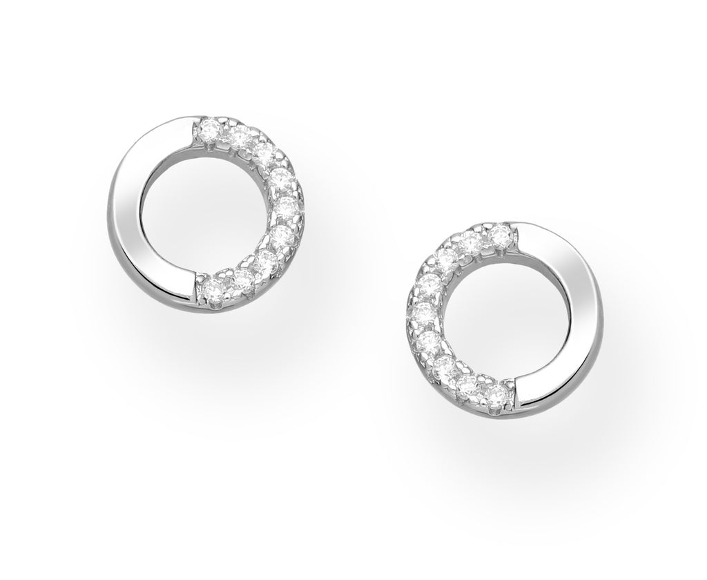 925 Sterling Silver Circle Push-Back Earrings