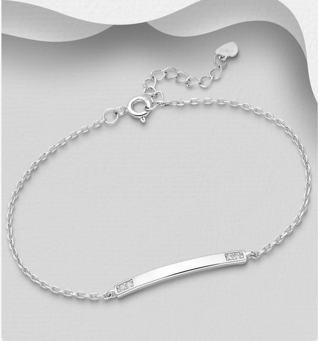 925 Sterling Silver Bar Bracelet