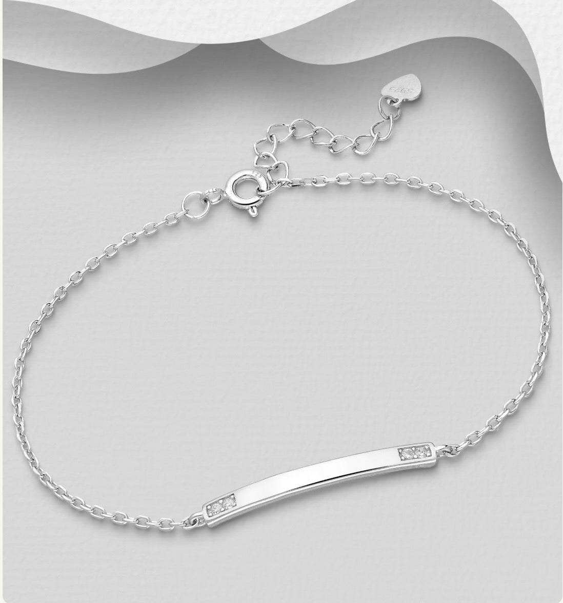 925 Sterling Silver Bar Bracelet