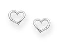 925 Sterling Silver Heart Push-Back Earrings