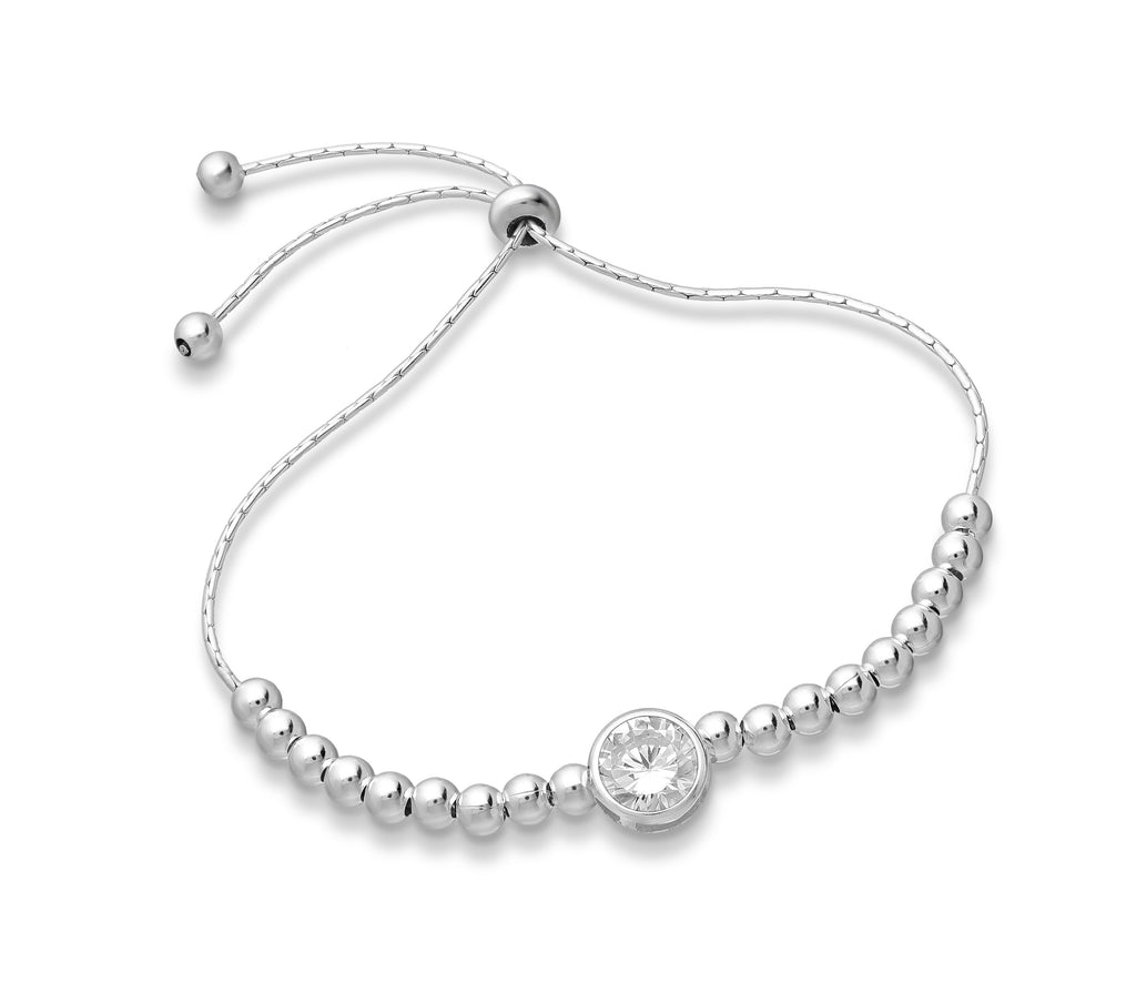 925 Sterling Silver Ball Adjustable Bracelet