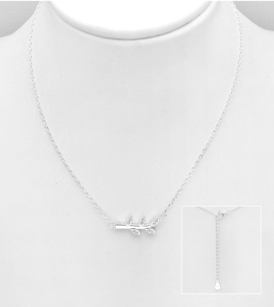 925 Sterling Silver Leaf Necklace