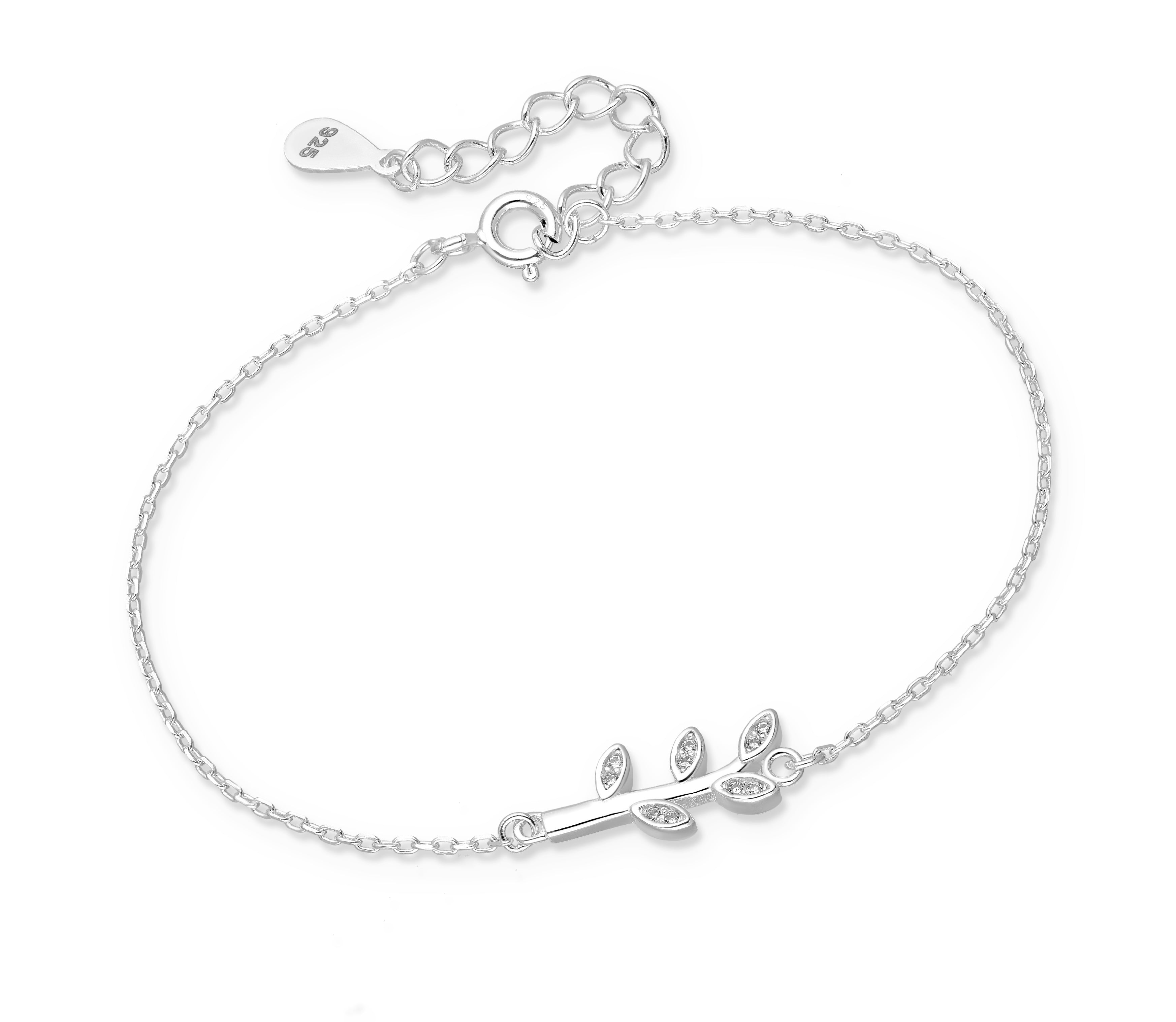 925 Sterling Silver Leaf Bracelet