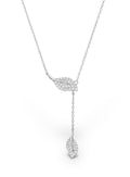 925 Sterling Silver Leaf Y Necklace