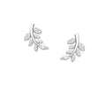 925 Sterling Silver Leaf Push-Back Earrings