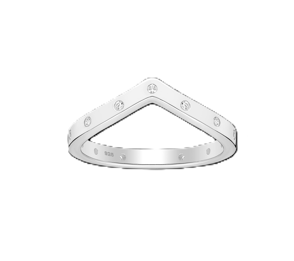925 Sterling Silver Chevron Ring