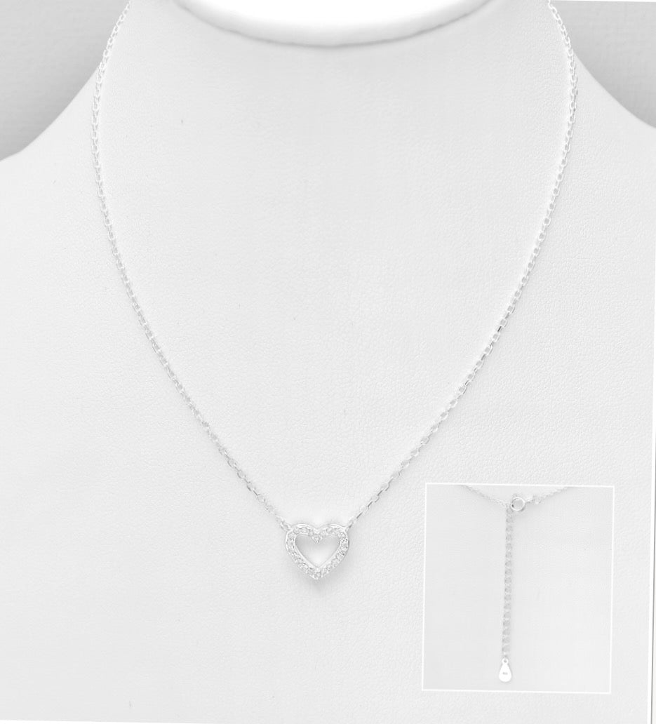 925 Sterling Silver Heart Necklace
