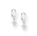 925 Sterling Silver Star Hoop Earrings