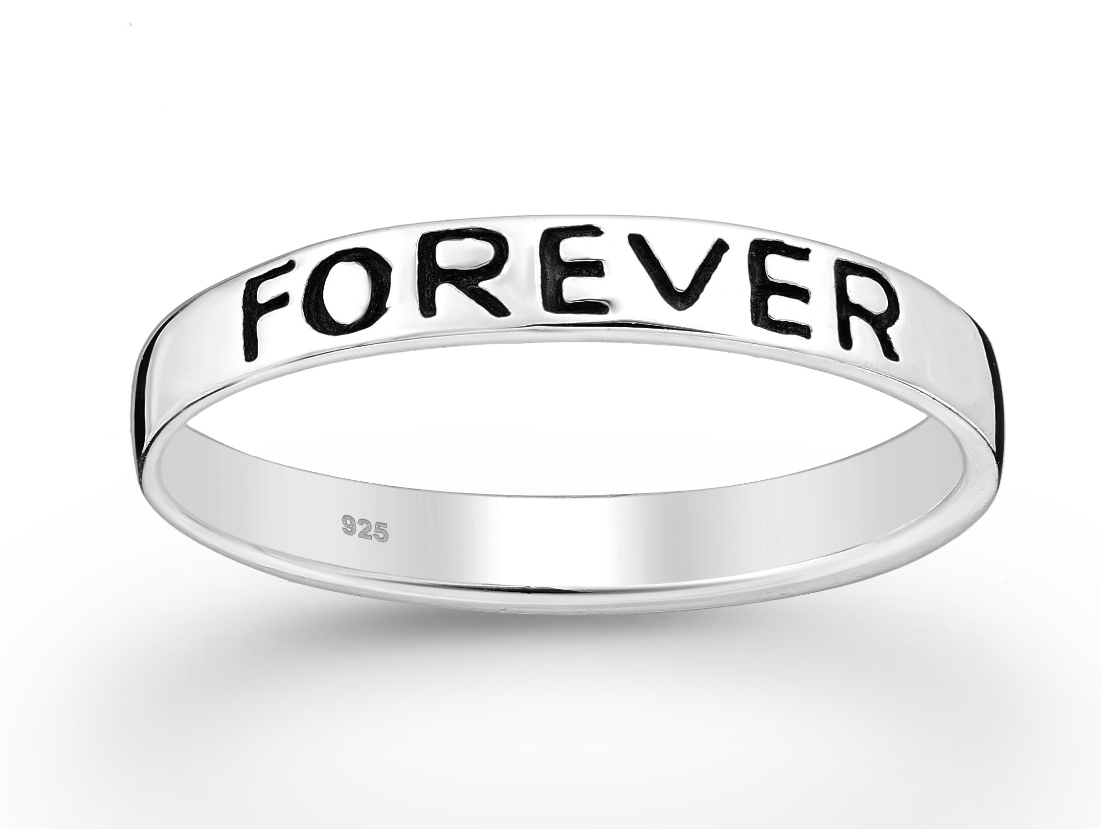 925 Sterling Silver Oxidized "FRIENDS FOREVER" Band Ring