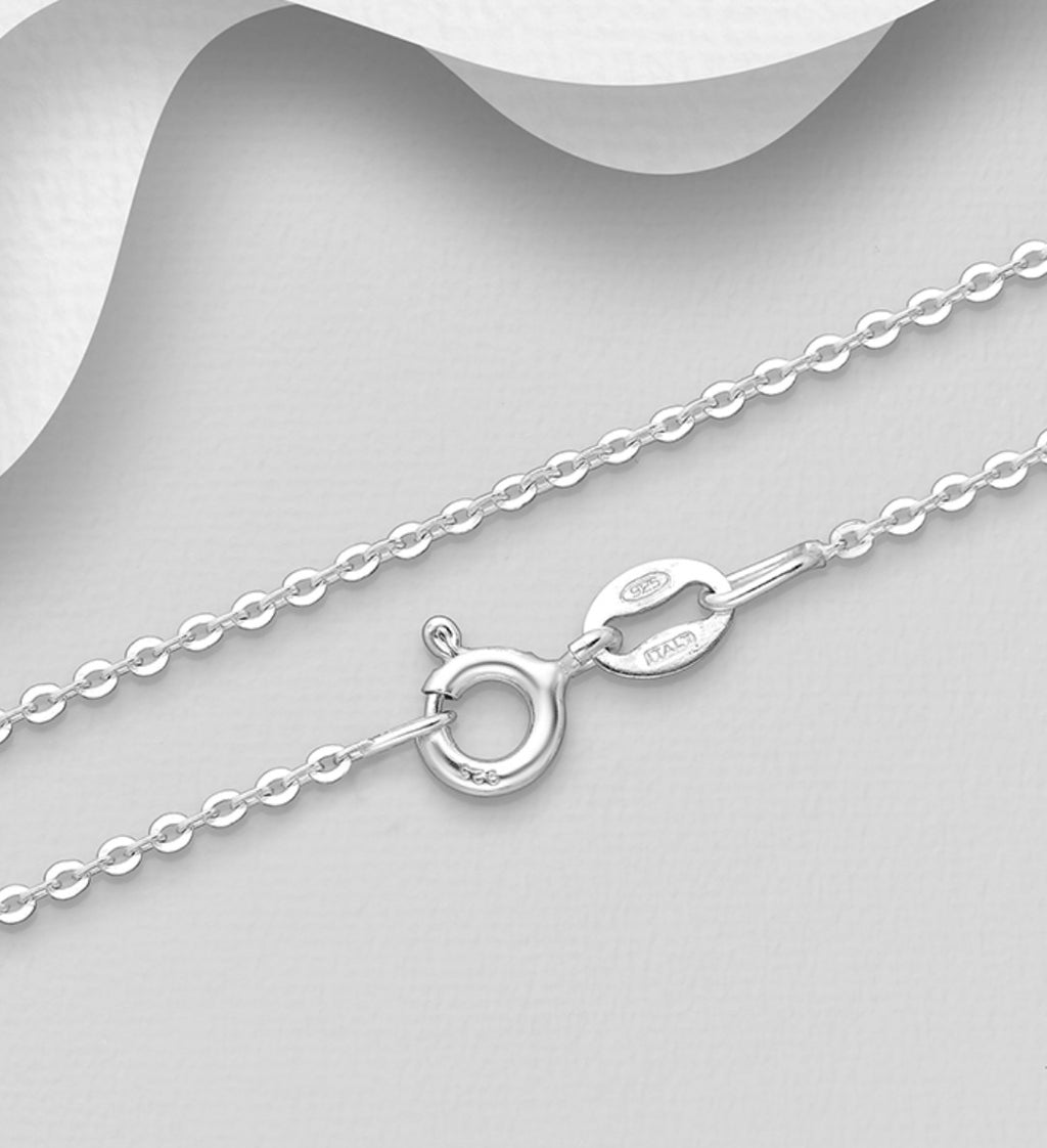 925 Sterling Silver Anchor Chain, 1.3 mm Wide