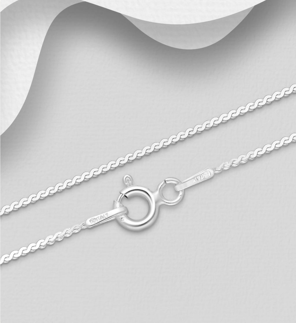 925 Sterling Silver Chain, 0.9 mm Wide