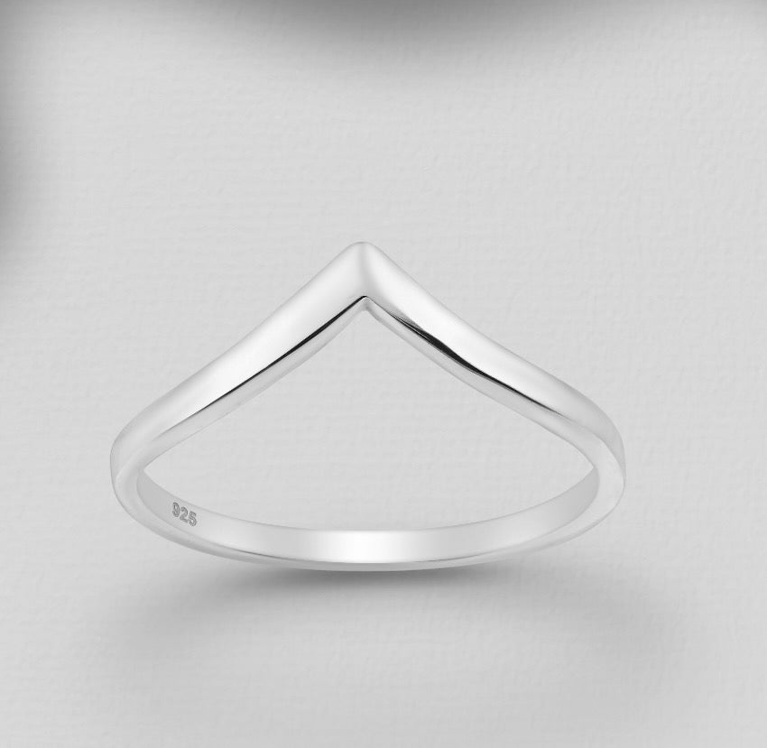 925 Sterling Silver Chevron Ring