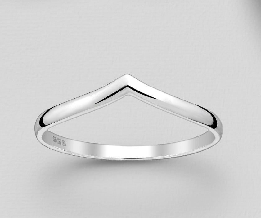 925 Sterling Silver Chevron Ring