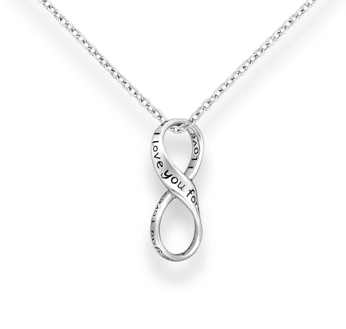 925 Sterling Silver Infinity "I love you forever" Pendant