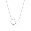 925 Sterling Silver Small and Large Circle Links Necklace