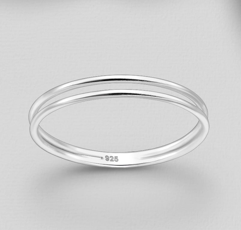 925 Sterling Silver Double Band Ring