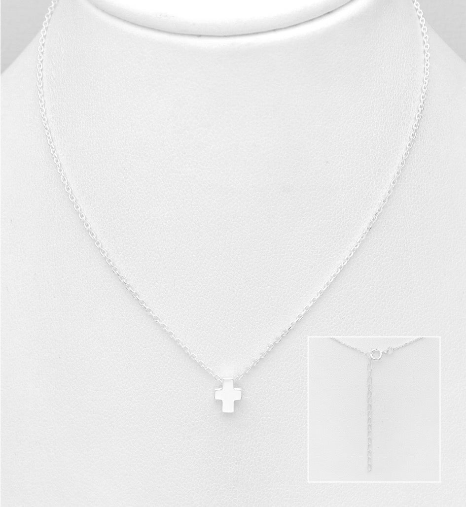 925 Sterling Silver Cross Charm Necklace