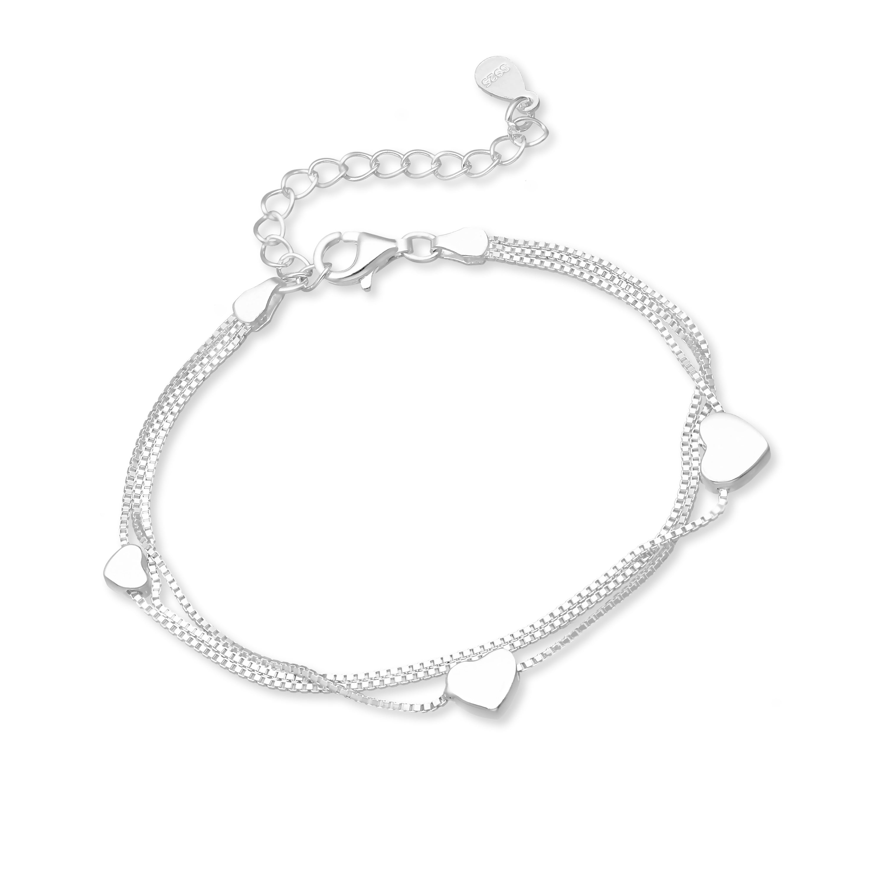 925 Sterling Silver Heart Bracelet