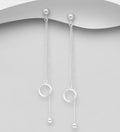 925 Sterling Silver Ball & Circle Jacket Earrings