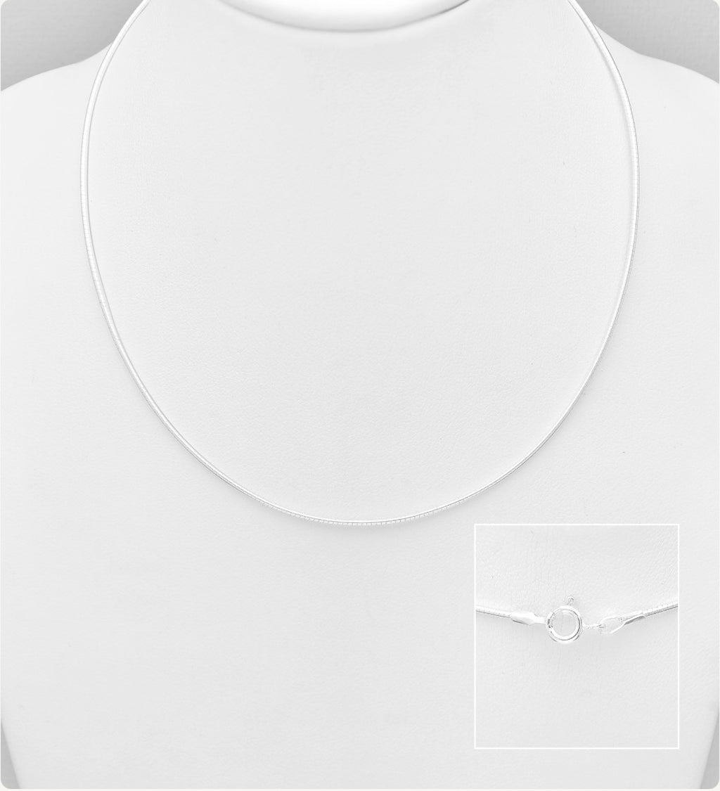 925 Sterling Silver Snake (Round) Chain, 1 mm Wide