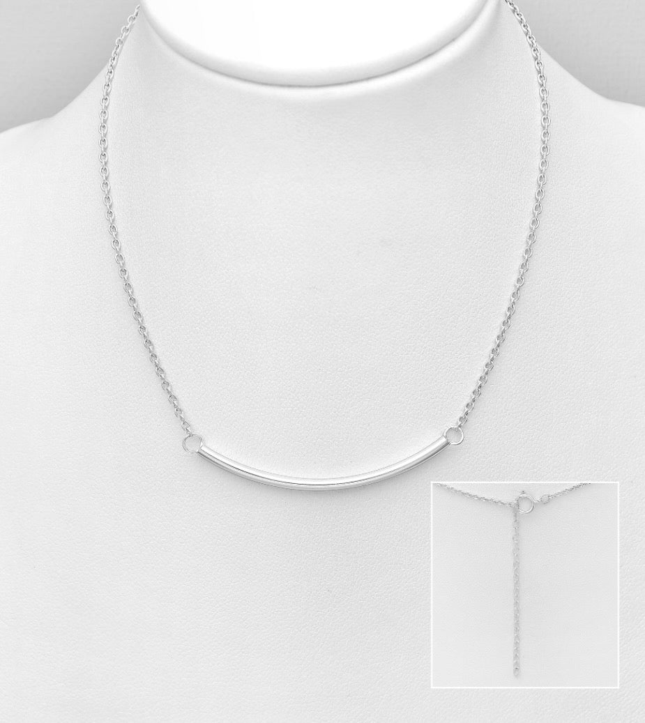 925 Sterling Silver Tube Necklace