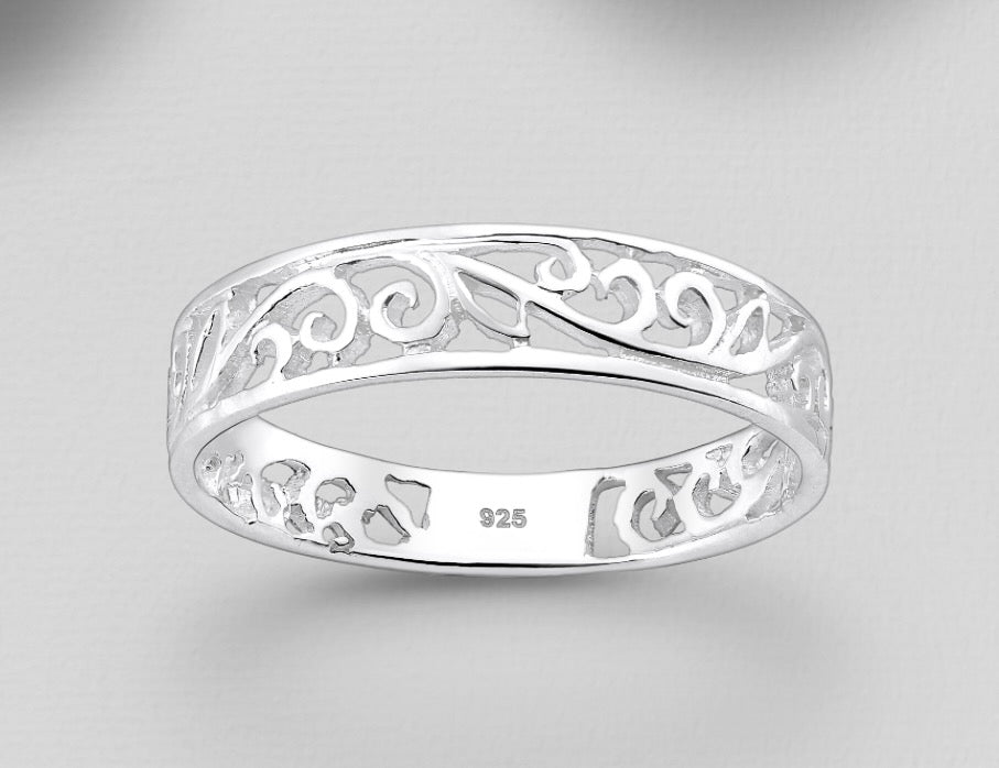 925 Sterling Silver Swirl Ring