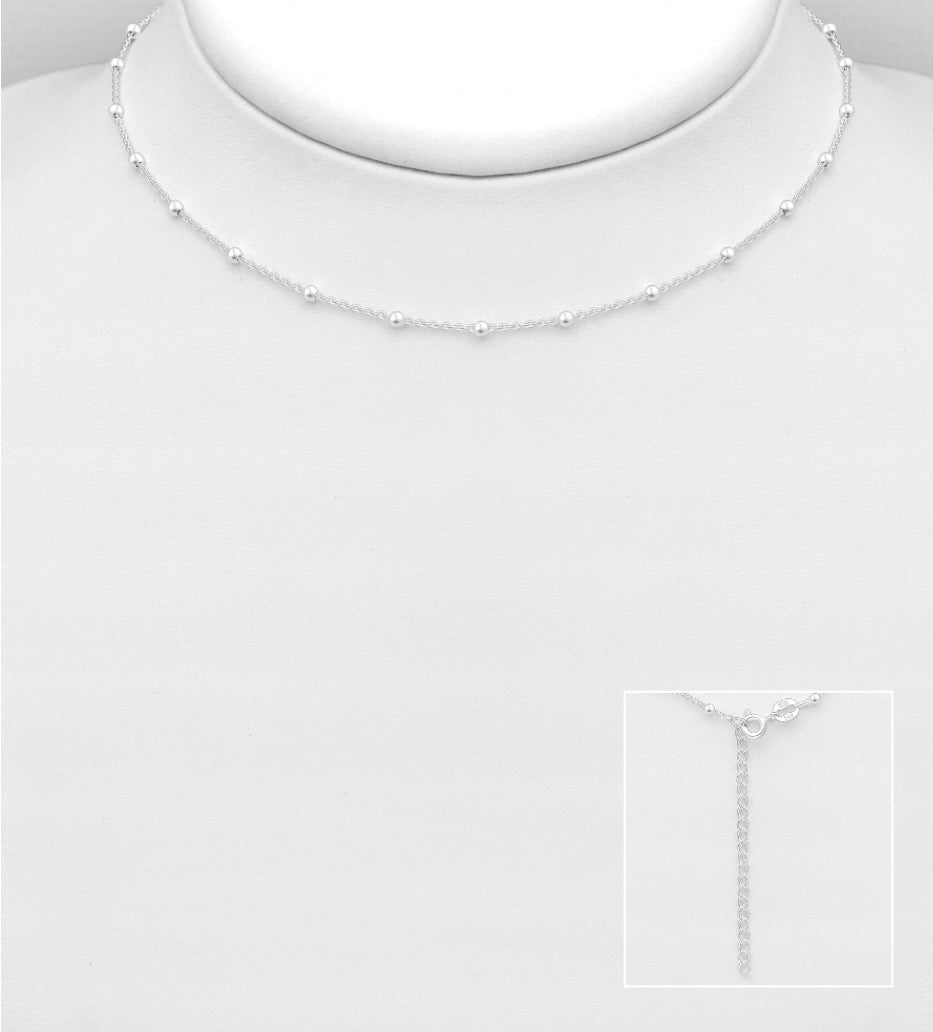 925 Sterling Silver Ball Choker