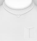 925 Sterling Silver Heart Choker