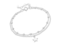 925 Sterling Silver Layered Ball and Star Bracelet
