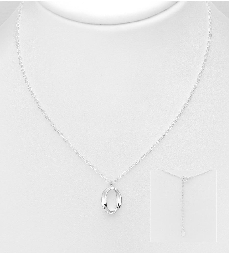 925 Sterling Silver Oval Necklace