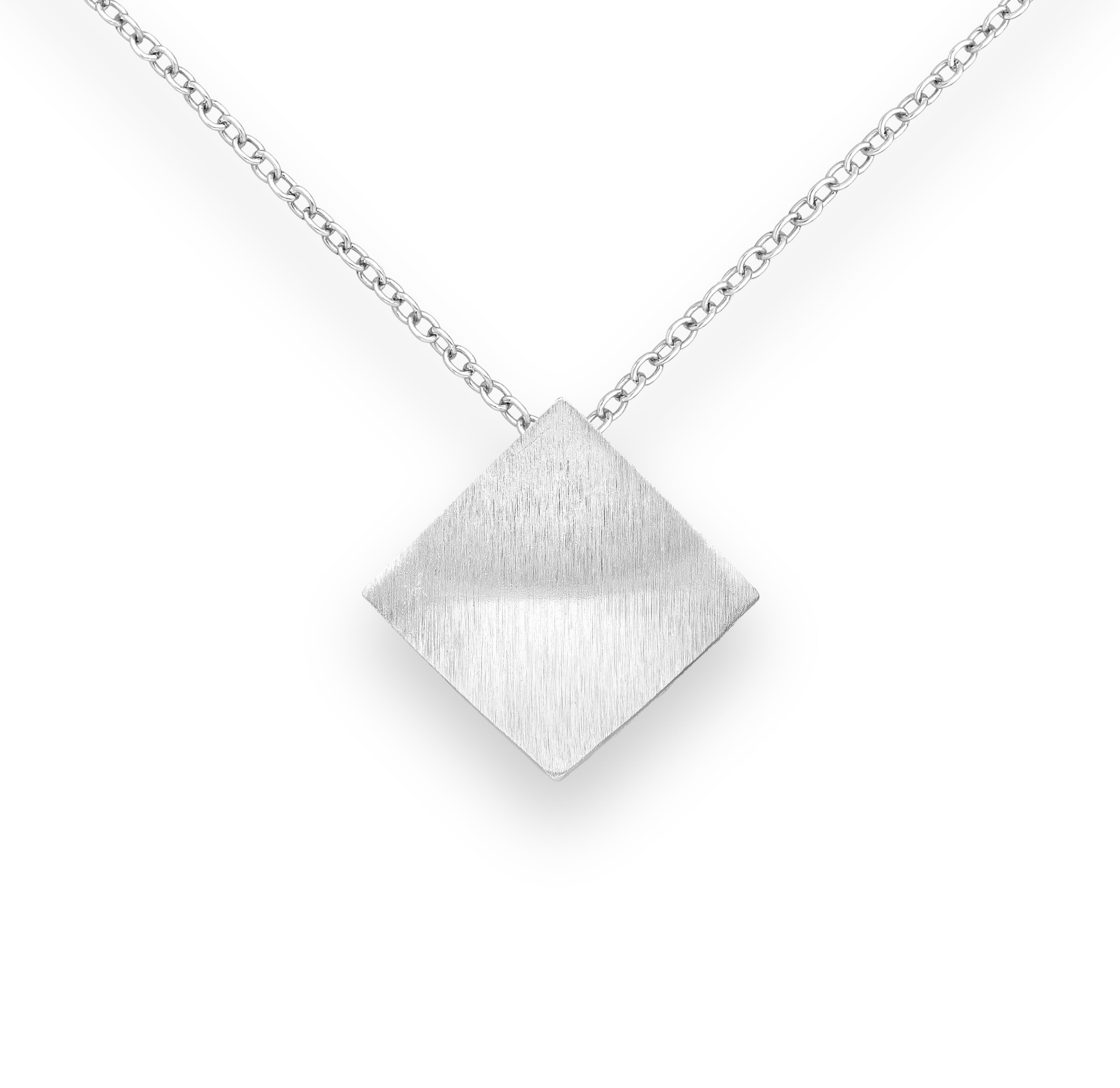 925 Sterling Silver Matte Rhombus Pendant
