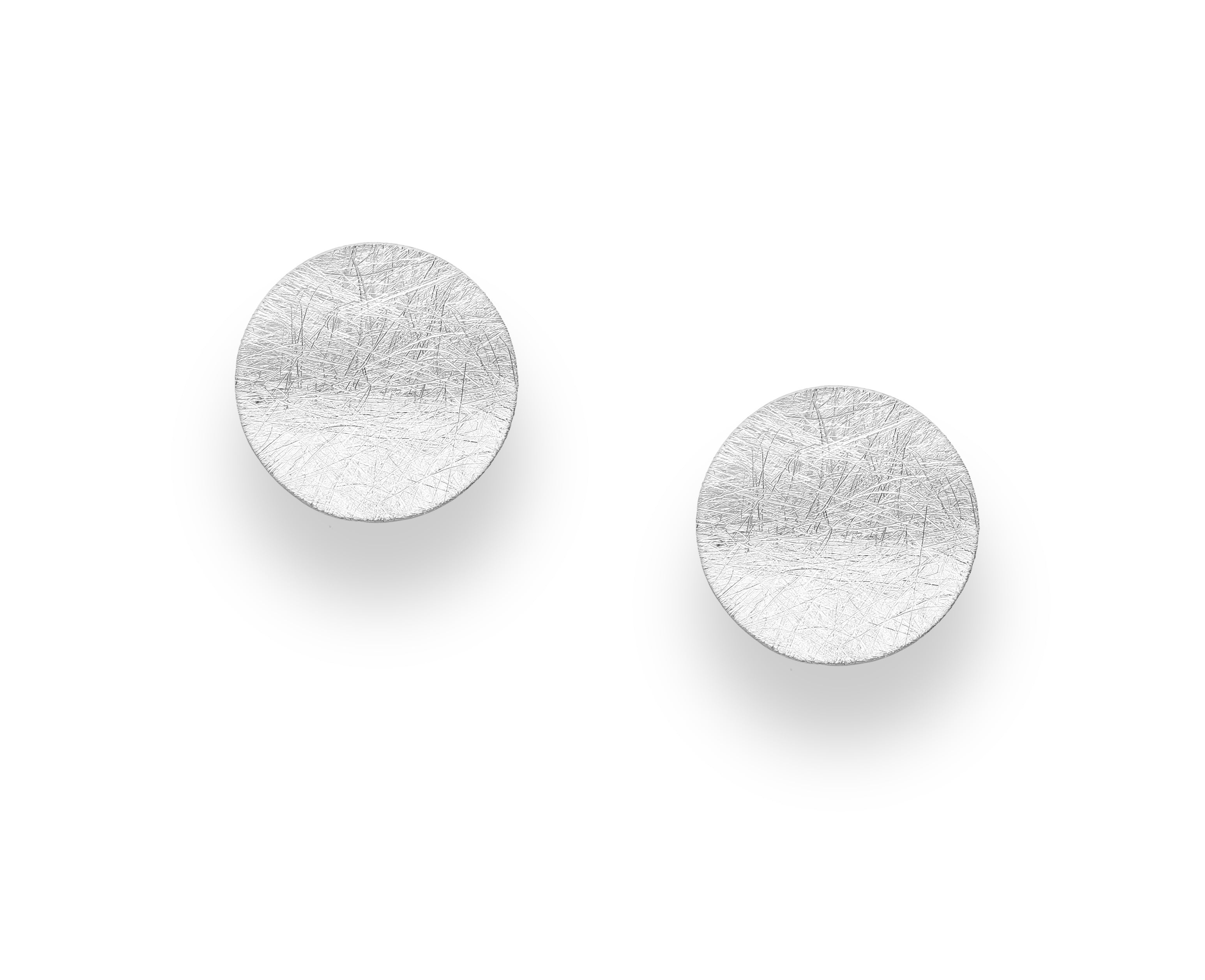 925 Sterling Silver Matte Circle Push-Back Earrings