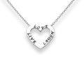 925 Sterling Silver Oxidized Heart and "Live Love Laugh" Pendant