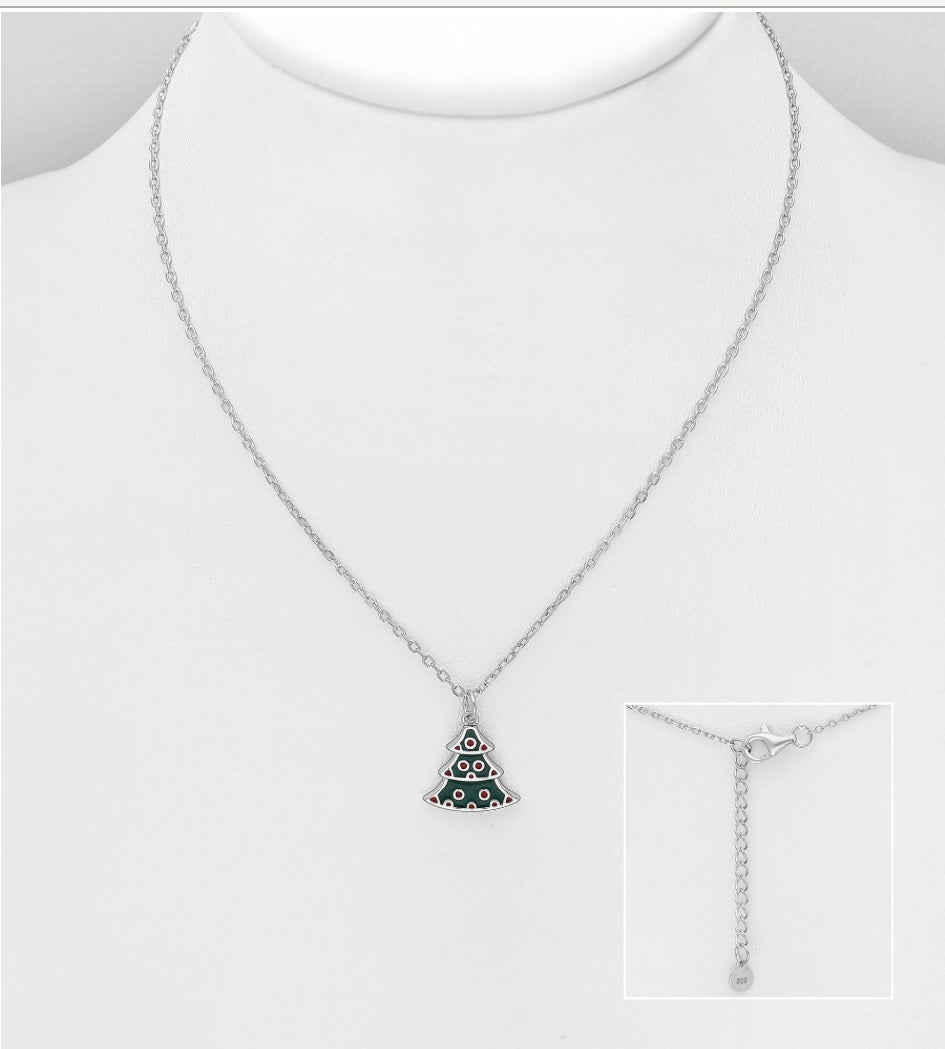 925 Sterling Silver Christmas Tree Necklace