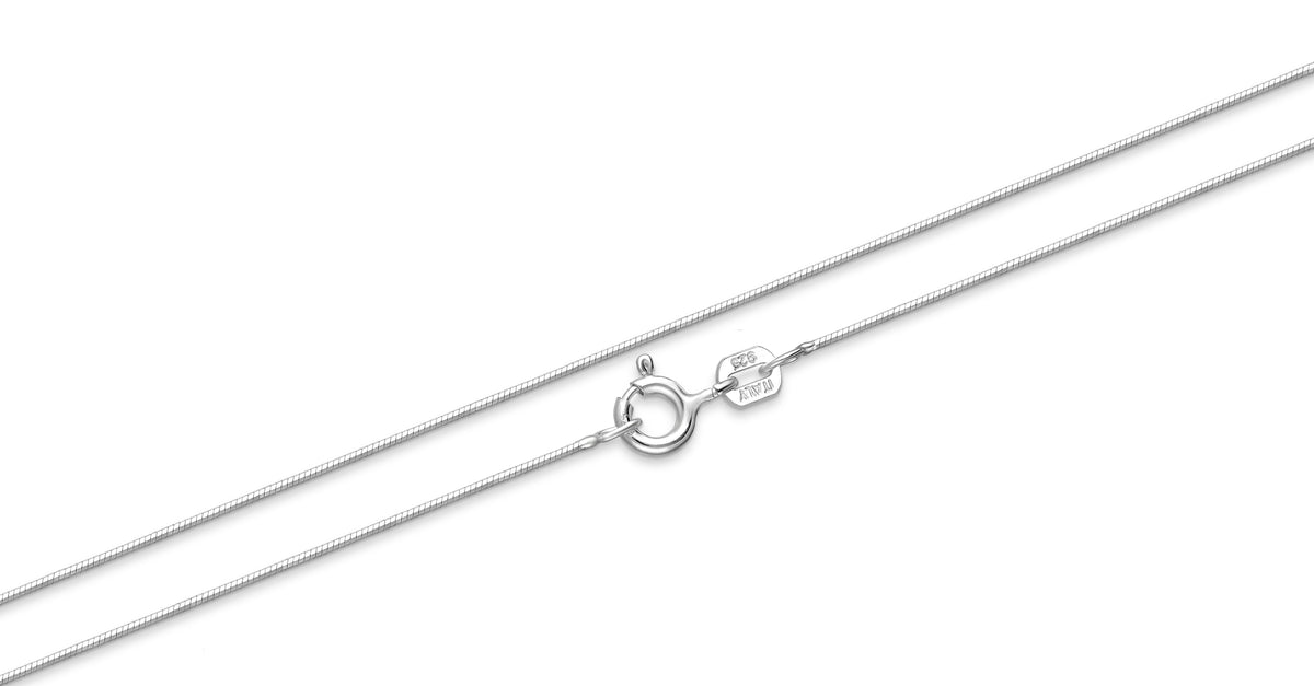 925 Sterling Silver Snake (Square) Chain, 0.7 mm Wide
