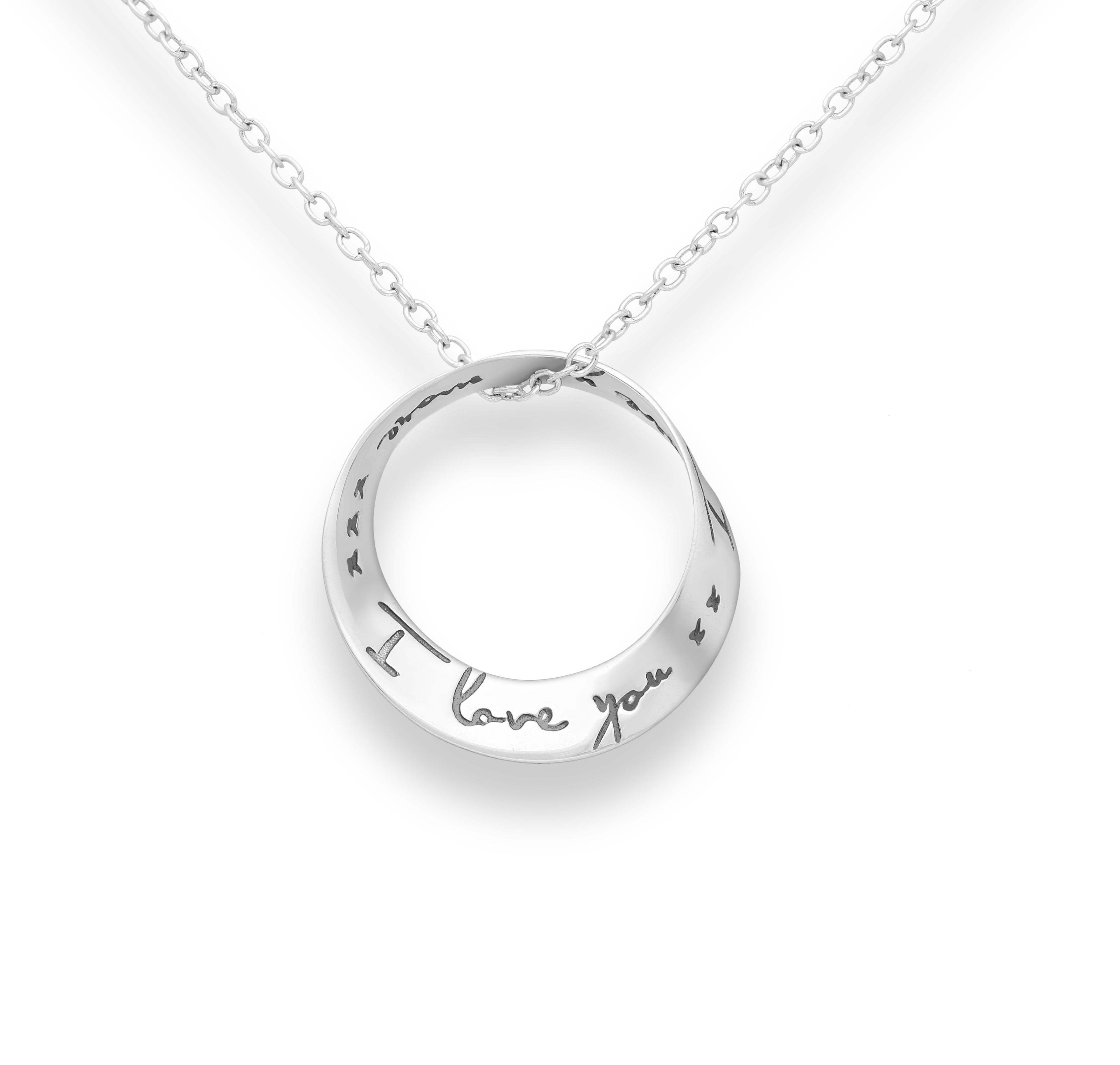 925 Sterling Silver "I Love You... I Love You More" Pendant