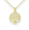 925 Sterling Silver Tree of Life Golden Pendant