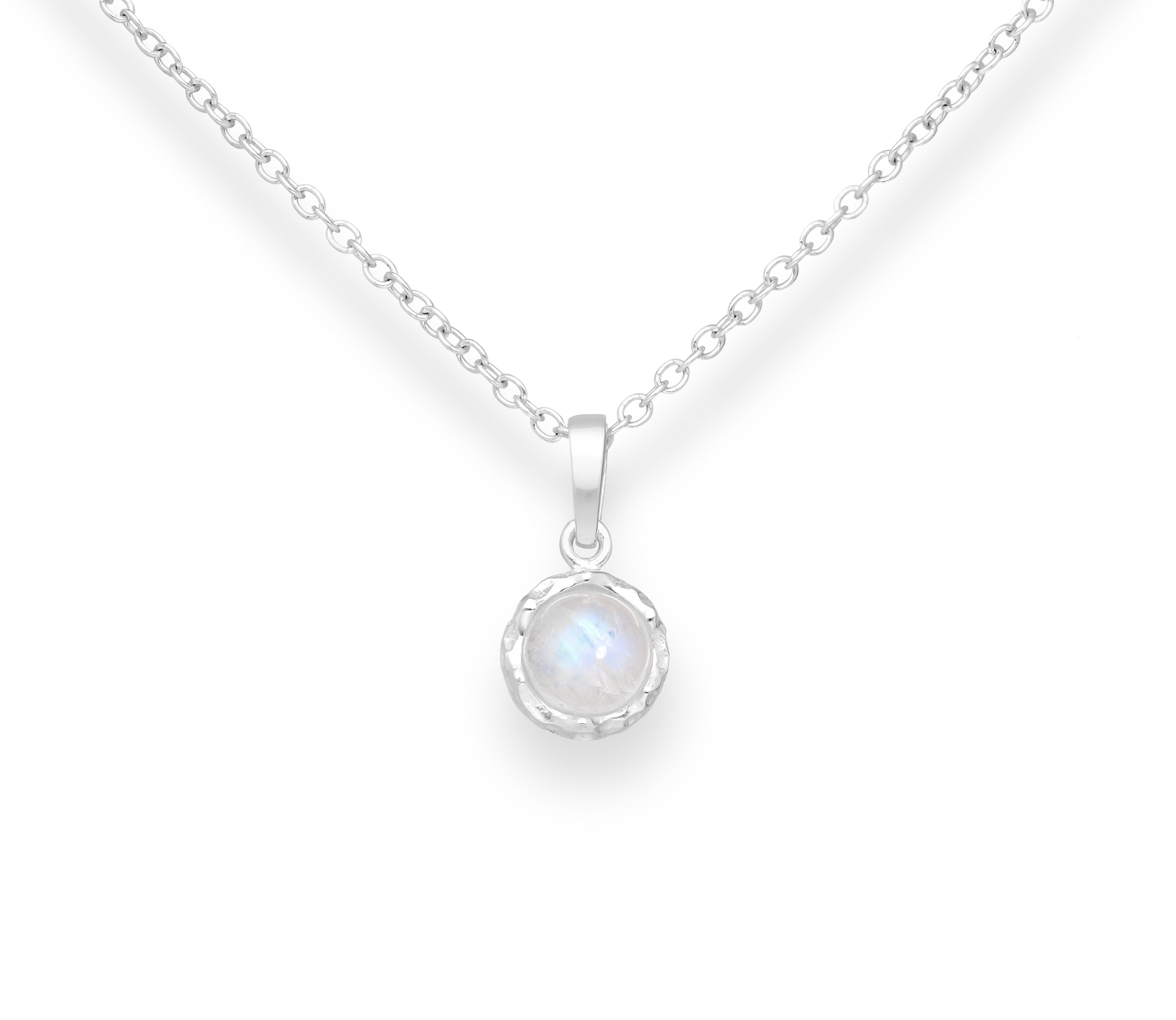 925 Sterling Silver Rainbow Moonstone Pendant