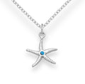 925 Sterling Silver Turquoise Starfish Pendant