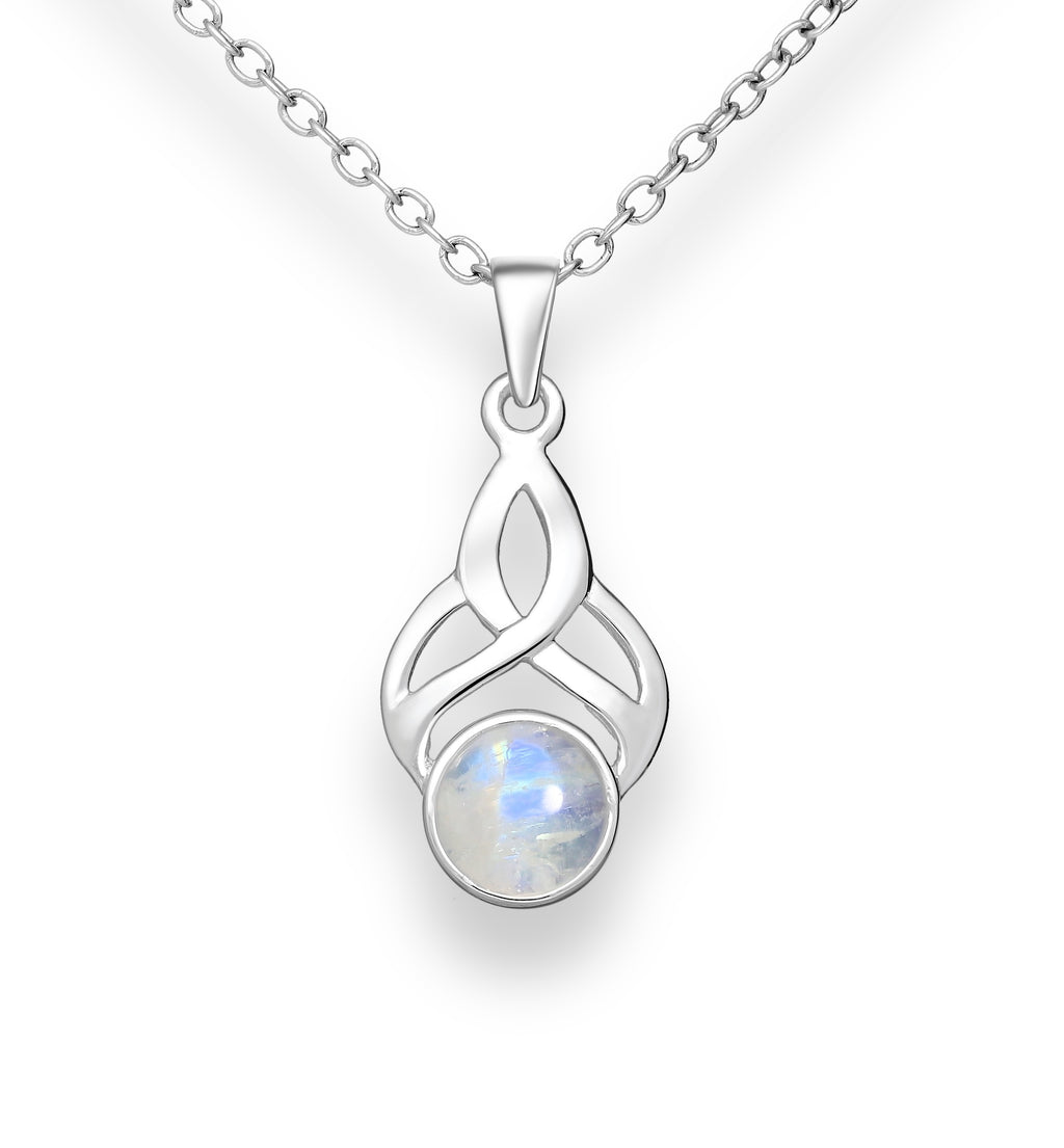 925 Sterling Silver Rainbow Moonstone Pendant