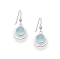 925 Sterling Silver Hook Light Sky-Blue Chalcedony Earrings