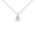 925 Sterling Silver Circle Light-Sky Blue Chalcedony Pendant