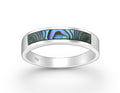 925 Sterling Silver Band Abalone Ring