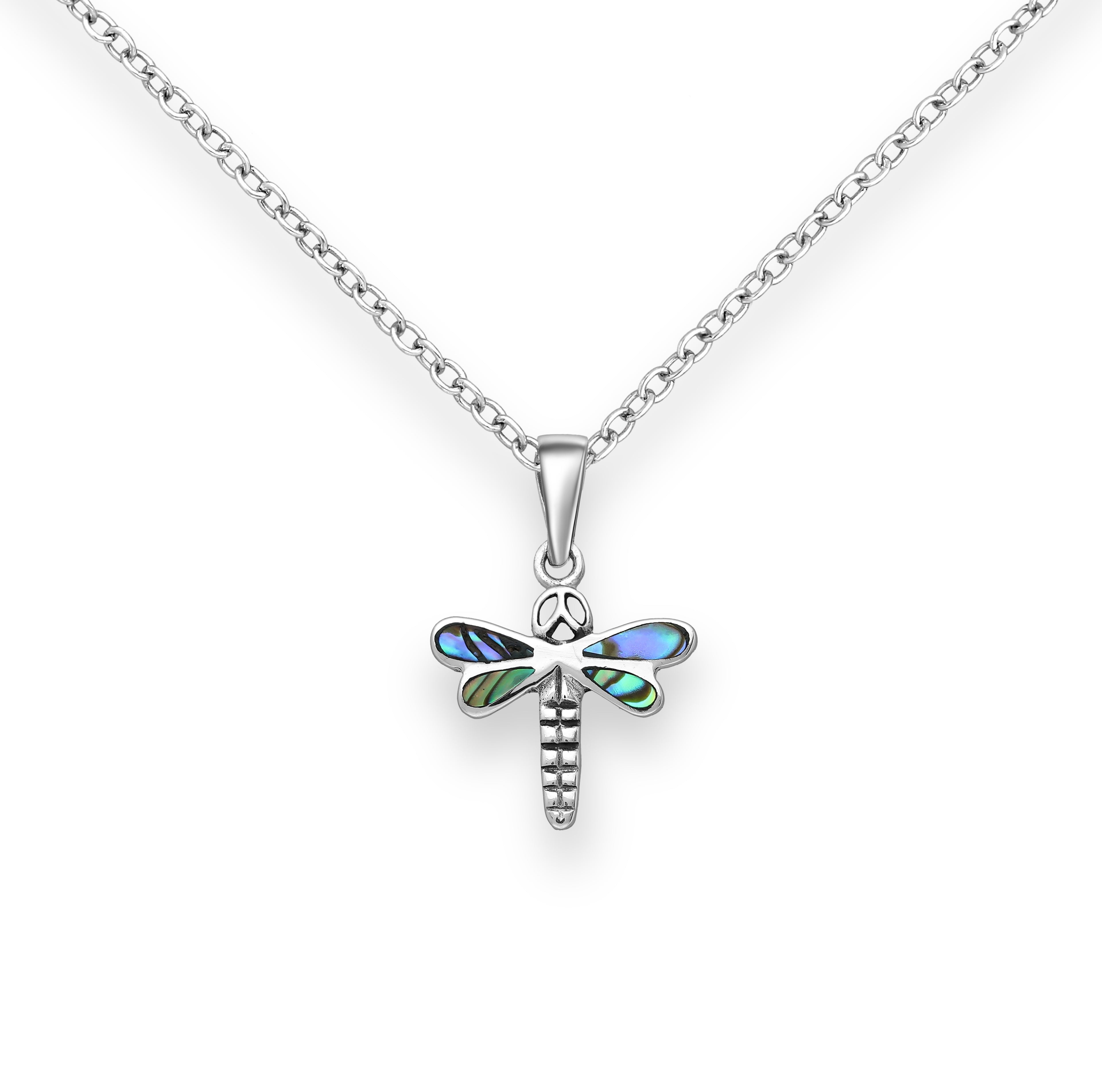 925 Sterling Silver Oxidized Dragonfly Pendant