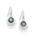 925 Sterling Silver Circle Hook Earrings, Decorated with Shell